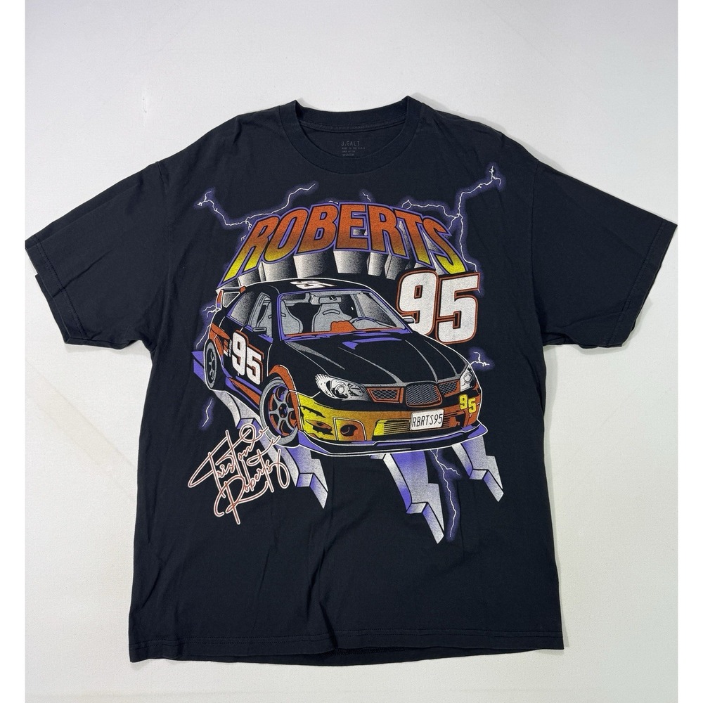 John Galt Vintage NASCAR Triston Roberts Tee Shirt Unisex One Size Graphic Black
